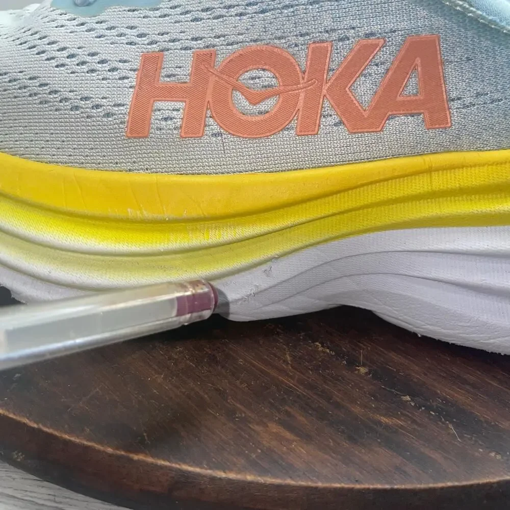 Hoka One One Bondi 8 Womens 6.5 B Shoes Blue Running Sneakers 1127952 SSCA - Picture 10 of 13